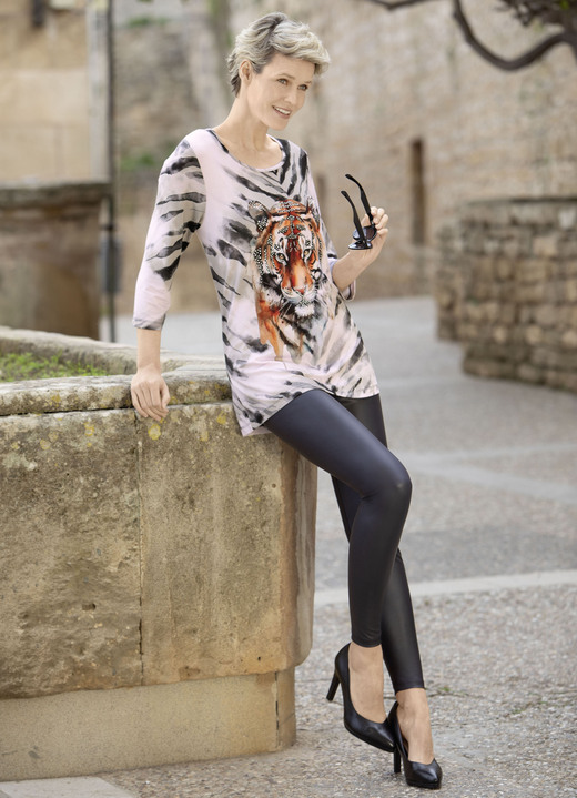 Shirts - Shirt mit platziertem Tiermotiv, in Größe 036 bis 054, in Farbe SCHWARZ-GRAU Ansicht 2