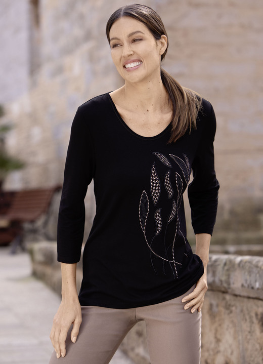 Shirts - Shirt mit 3/4-langen Ärmeln, in Größe 038 bis 054, in Farbe SCHWARZ Ansicht 2