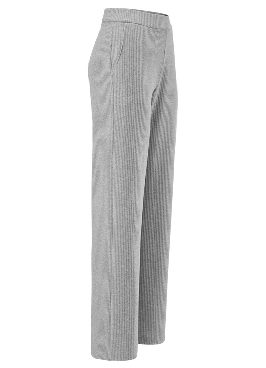 Hosen - Hose in Palazzo-Form, in Größe 018 bis 054, in Farbe GRAU MELIERT Ansicht 1