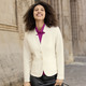 Blusen - Blusenjacke mit Schulterpolster – Farbe CREME – Ansicht 3 Blusen - Blusenjacke mit Schulterpolster, in Größe 036 bis 052, in Farbe CREME – Farbe CREME – Ansicht 3