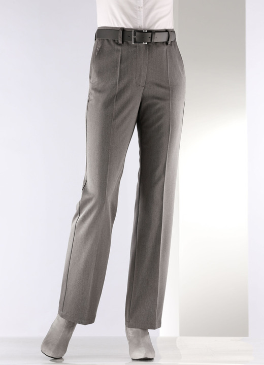 Hosen - Hose mit rückwärtigen Dehnbundeinsätzen, in Größe 019 bis 054, in Farbe GRAU MELIERT Ansicht 3