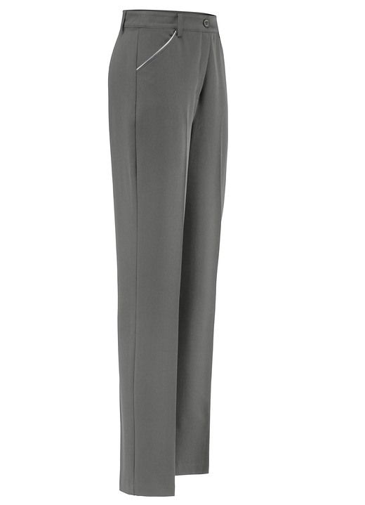 Hosen - Hose mit silberfarbener Kontrastpaspel Ansicht 4 Hosen - Hose mit silberfarbener Kontrastpaspel, in Größe 019 bis 054, in Farbe MARINE Ansicht 4