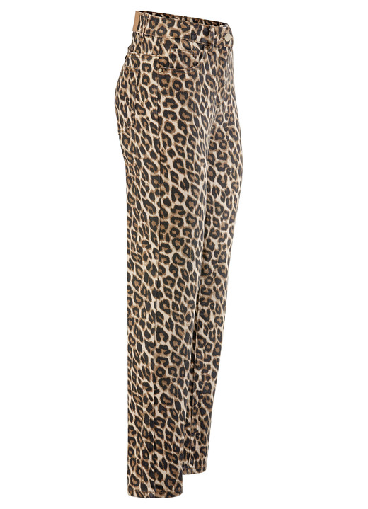 Hosen - Hose in angesagter Leo-Dessinierung, in Größe 017 bis 050, in Farbe BEIGE-SCHWARZ-BRAUN Ansicht 1