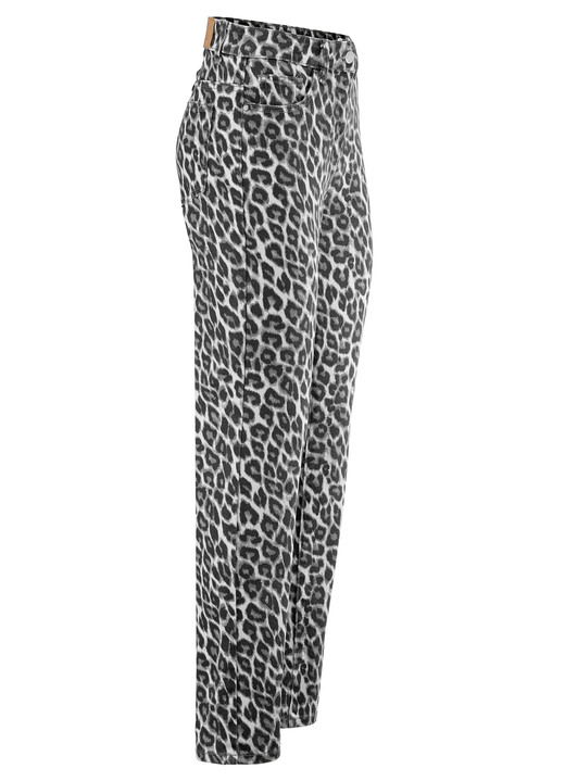 Hosen - Hose in angesagter Leo-Dessinierung, in Größe 017 bis 050, in Farbe GRAU-SCHWARZ-ANTHRAZIT Ansicht 1