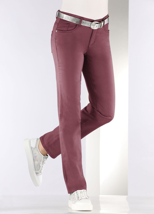 Hosen - Softe Hose in 5-Pocket-Form Ansicht 3 Hosen - Softe Hose in 5-Pocket-Form, in Größe 017 bis 050, in Farbe BORDEAUX Ansicht 3