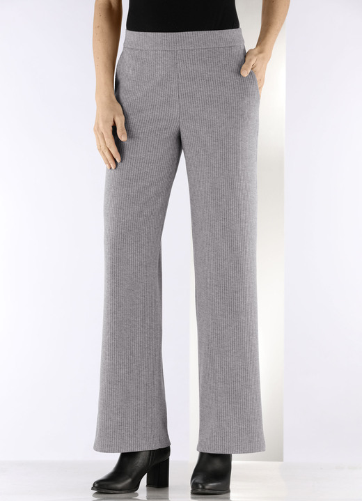 Hosen - Hose in Palazzo-Form, in Größe 018 bis 054, in Farbe BEIGE MELIERT Ansicht 7