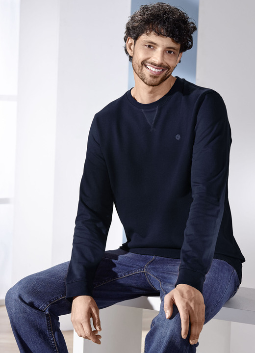 Hemden, Pullover & Shirts - Sweatshirt in 3 Farben Hemden, Pullover & Shirts - Sweatshirt in 3 Farben, in Größe 3XL (64/66) bis XXL (60/62), in Farbe MARINE