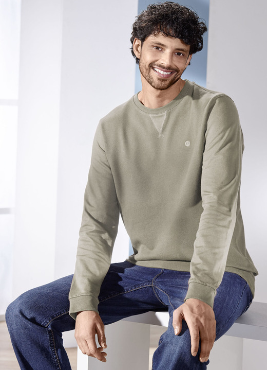 Hemden, Pullover & Shirts - Sweatshirt in 3 Farben, in Größe 3XL (64/66) bis XXL (60/62), in Farbe MARINE Ansicht 4