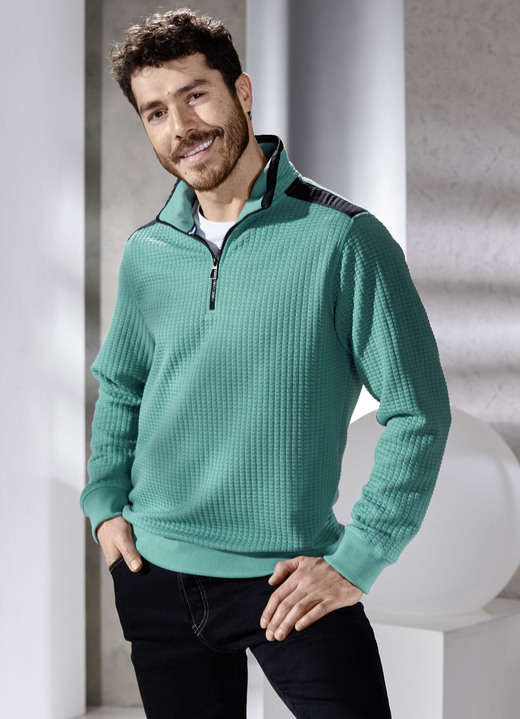 Hemden, Pullover & Shirts - Troyer mit Strukturdessin, in Größe 046 bis 062, in Farbe TERRA Ansicht 3