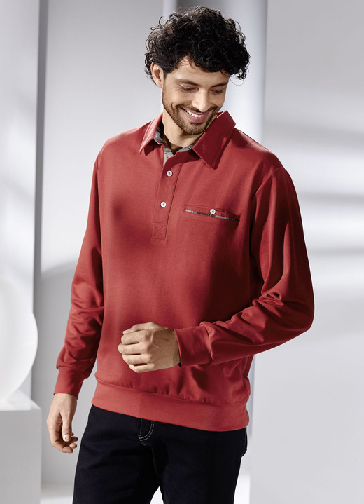 Hemden, Pullover & Shirts - Poloshirt in 3 Farben Ansicht 2 Hemden, Pullover & Shirts - Poloshirt in 3 Farben, in Größe 046 bis 062, in Farbe ROST Ansicht 2