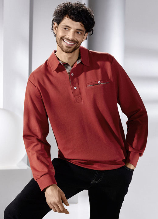 Hemden, Pullover & Shirts - Poloshirt in 3 Farben, in Größe 046 bis 062, in Farbe ROST Ansicht 1