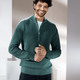 Hemden, Pullover & Shirts -  Unifarbener Stehkragenpullover in 3 Farben, in Größe 046 bis 062, in Farbe PETROL – Farbe PETROL – Ansicht 2