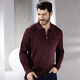 Hemden, Pullover & Shirts - Polopullover mit kurzem Reißverschluss in 3 Farben, in Größe 046 bis 062, in Farbe BORDEAUX