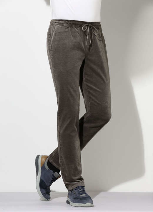 Hosen - Schlupfcordhose mit Gummibund rundum in 3 Farben, in Größe 024 bis 060, in Farbe GRAU Ansicht 5