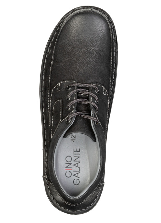 Mode - GINO GALANTE, klassische Herren-Schnürschuhe, mit herausnehmbarem Fußbett, in Größe 040 bis 046, in Farbe SCHWARZ Ansicht 2