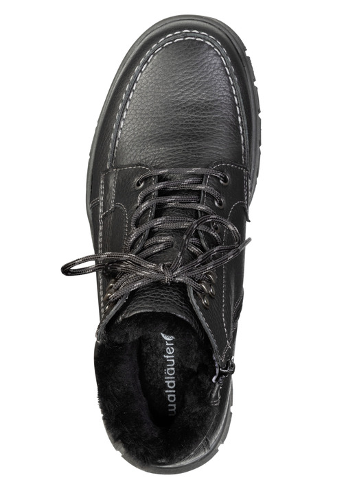 Stiefeletten - Waldläufer, gefütterte Herren-Boots, Winterschuhe, Weite H, mit Lammfell, in Größe 10 bis 9 1/2, in Farbe SCHWARZ Ansicht 2