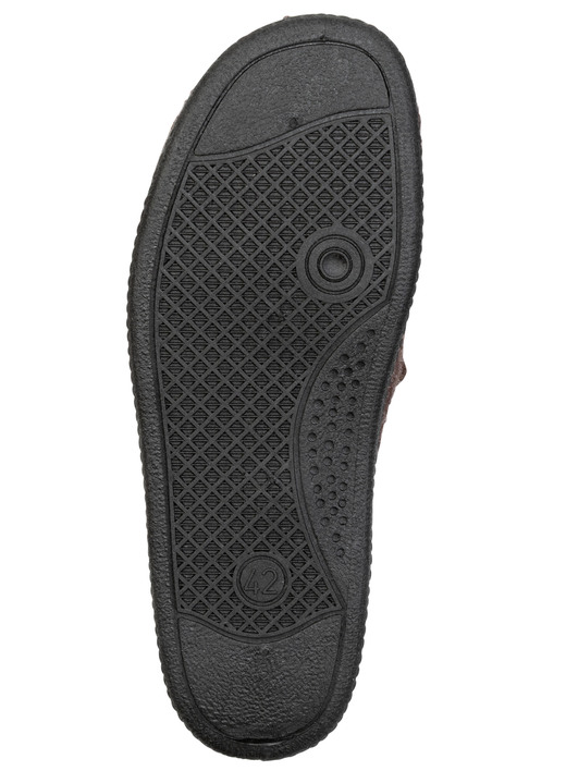Hausschuhe - Gefütterte Herren-Hausschuhe, mit Schurwolle, in Größe 040 bis 046, in Farbe SCHWARZ Ansicht 6