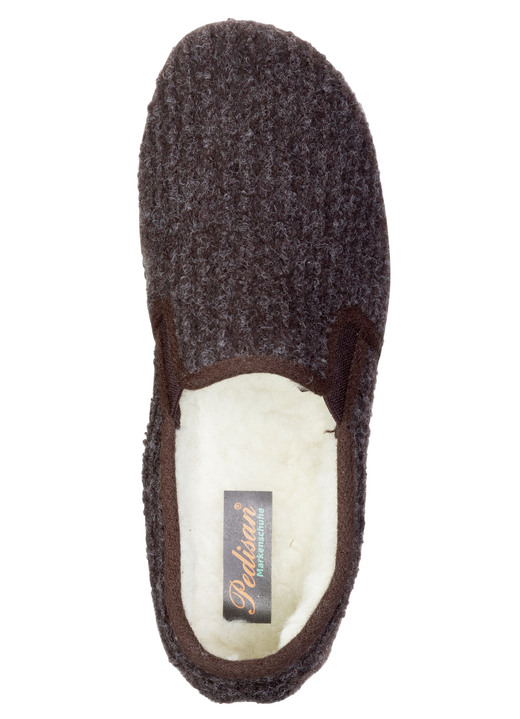Mode - Gefütterte Herren-Hausschuhe, mit Schurwolle, in Größe 040 bis 046, in Farbe SCHWARZ Ansicht 5