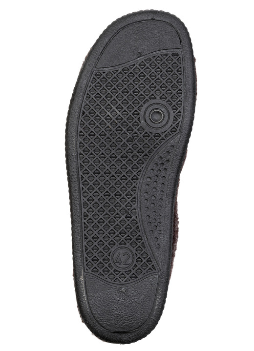 Mode - Gefütterte Herren-Hausschuhe, mit Schurwolle, in Größe 040 bis 046, in Farbe SCHWARZ Ansicht 6