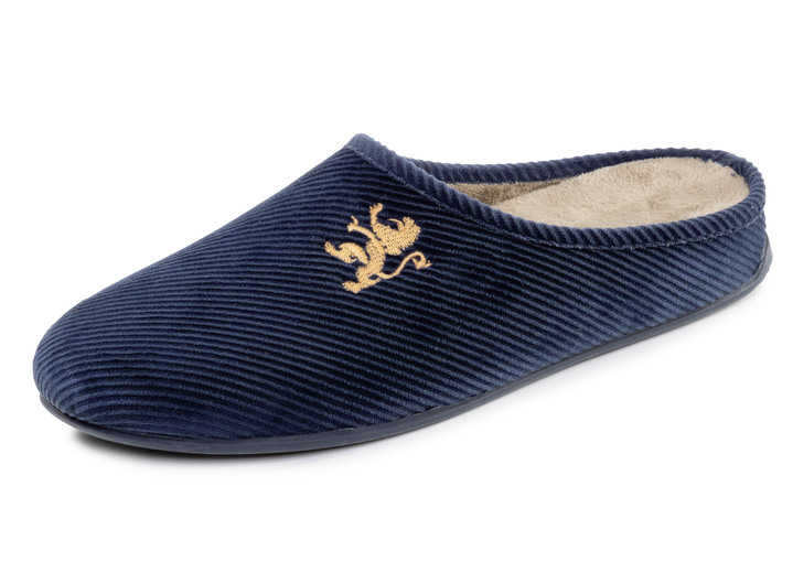 Mode - Elegante Herren-Hausschuhe, mit herausnehmbarem Fußbett, in Größe 040 bis 046, in Farbe MARINE Ansicht 1