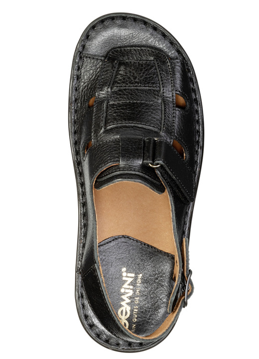 Sandalen & Pantoletten - Gemini, klassische Herren-Sandalen, mit Klettverschluss, in Größe 040 bis 047, in Farbe COGNAC Ansicht 3