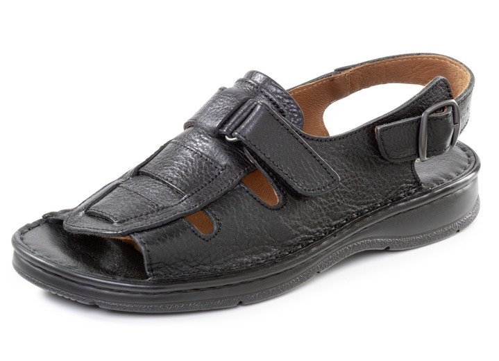 Sandalen & Pantoletten - Gemini, klassische Herren-Sandalen, mit Klettverschluss, in Größe 040 bis 047, in Farbe SCHWARZ Ansicht 1