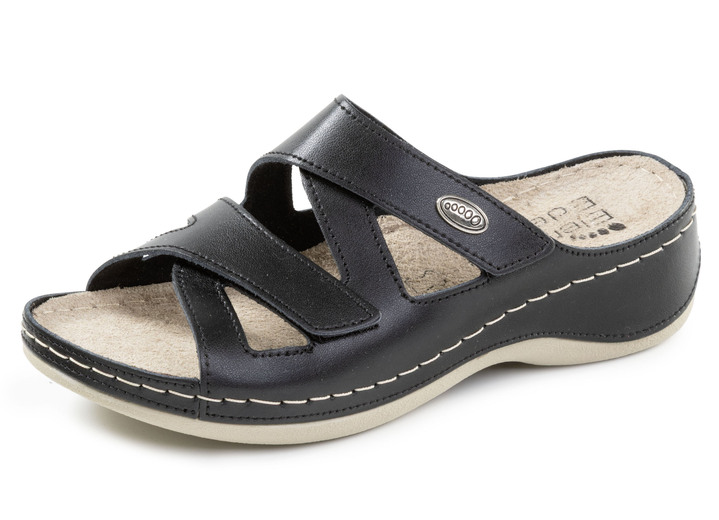 Komfortschuhe - ELENA EDEN Pantolette aus Nappaleder, in Größe 036 bis 042, in Farbe SCHWARZ Ansicht 1