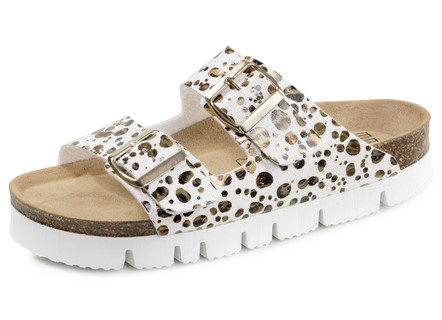 ELENA EDEN, trendige Damen-Pantoletten, Weite H, mit Klettspangen