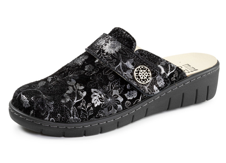 Komfortschuhe - ELENA EDEN, klassiche Damen-Clogs, Weite H, mit herausnehmbarem Fußbett, in Größe 036 bis 042, in Farbe SCHWARZ Ansicht 1