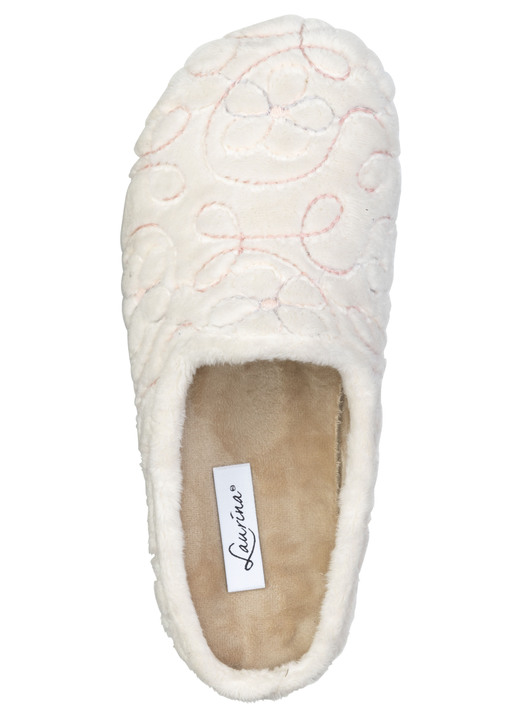 Hausschuhe - Laurina, gefütterte Damen-Hausschuhe, mit anatomisch geformtem Fußbett, in Größe 036 bis 042, in Farbe MARINE Ansicht 5