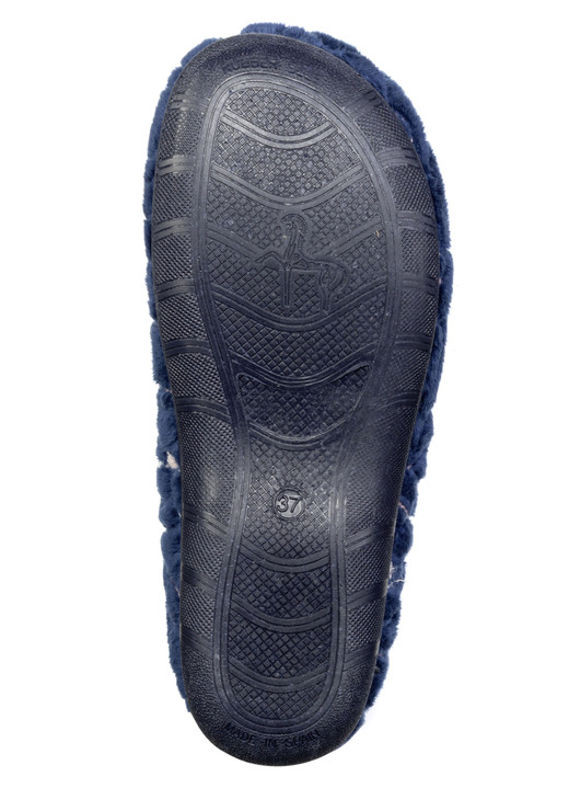 Hausschuhe - Laurina, gefütterte Damen-Hausschuhe, mit anatomisch geformtem Fußbett, in Größe 036 bis 042, in Farbe MARINE Ansicht 3