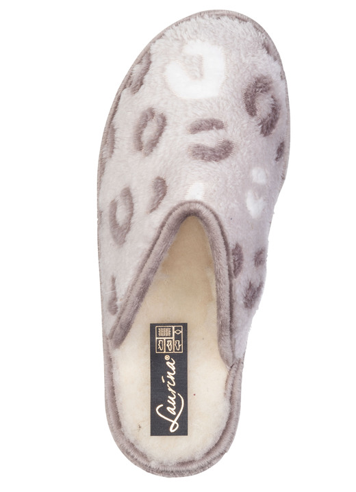 Hausschuhe - Laurina, gefütterte Damen-Hausschuhe, mit Schurwolle, in Größe 036 bis 042, in Farbe HELLTAUPE Ansicht 2