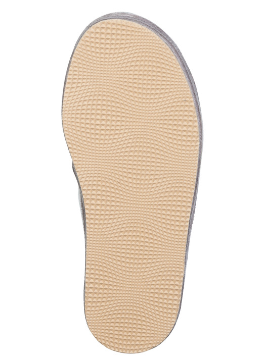 Hausschuhe - Laurina, gefütterte Damen-Hausschuhe, mit Schurwolle, in Größe 036 bis 042, in Farbe HELLTAUPE Ansicht 3