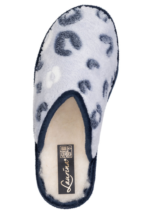 Hausschuhe - Laurina, gefütterte Damen-Hausschuhe, mit Schurwolle, in Größe 036 bis 042, in Farbe BLAU Ansicht 2