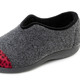 Mode - Laurina, trendige Damen-Hausschuhe, Weite H, mit Leo-Druck, in Größe 036 bis 042, in Farbe ANTHRAZIT-GRAU – Farbe ANTHRAZIT-ROT – Ansicht 1