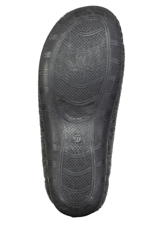 Hausschuhe - Laurina, trendige Damen-Hausschuhe, Weite H, mit Leo-Druck, in Größe 036 bis 042, in Farbe ANTHRAZIT-GRAU Ansicht 3