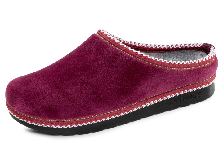 Hausschuhe - Laurina, klassische Damen-Hausschuhe, Weite G, mit gemusterter Bordüre, in Größe 036 bis 042, in Farbe BEIGE Ansicht 4