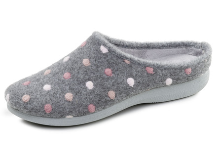 Laurina, klassische Damen-Hausschuhe, mit Pünktchen-Stickerei