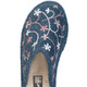Hausschuhe - Laurina, leichte Damen-Hausschuhe, mit bunter Blüten-Stickerei, in Größe 036 bis 042, in Farbe GRAU – Farbe BLAU – Ansicht 2