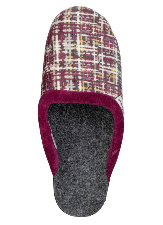 Hausschuhe - Klassische Damen-Hausschuhe, Weite G, mit angenehmer Polsterung, in Größe 036 bis 041, in Farbe BORDEAUX Ansicht 2