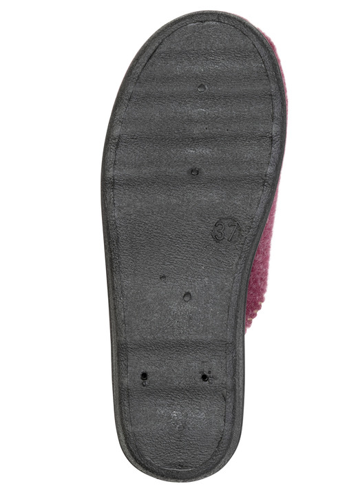 Hausschuhe - Gefütterte Damen-Hausschuhe, mit Schurwolle, in Größe 036 bis 042, in Farbe BORDEAUX Ansicht 3