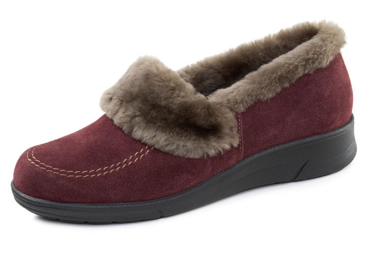 Hausschuhe - ELENA EDEN, warme Damen-Hausschuhe, Weite H, mit Lammfell, in Größe 036 bis 041, in Farbe MARINE Ansicht 4