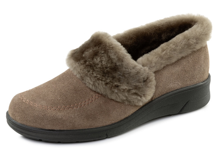 Hausschuhe - ELENA EDEN, warme Damen-Hausschuhe, Weite H, mit Lammfell, in Größe 036 bis 041, in Farbe MARINE Ansicht 7