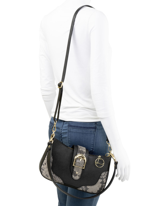 Taschen - Laurina, Tasche, Damen, mit abnehmbarem, verstellbarem Umhängeriemen, in Farbe SCHWARZ-GRAU Ansicht 3