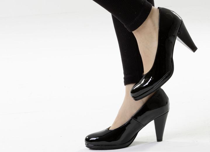 Pumps & Ballerina - Andrea Conti, schicke Damen-Pumps, aus glänzendem Lackmaterial, in Größe 036 bis 042, in Farbe SCHWARZ Ansicht 5