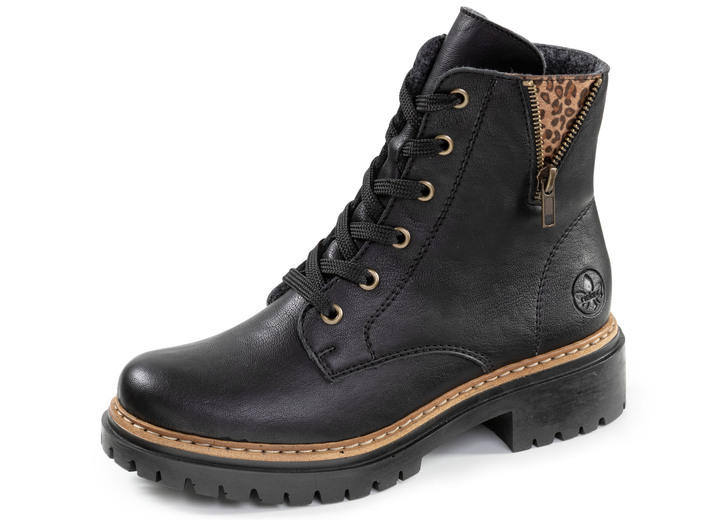 Stiefel & Stiefeletten - Rieker, trendige Damen-Stiefeletten, Winterschuhe, mit Reißverschluss, in Größe 036 bis 042, in Farbe SCHWARZ-BRAUN Ansicht 1