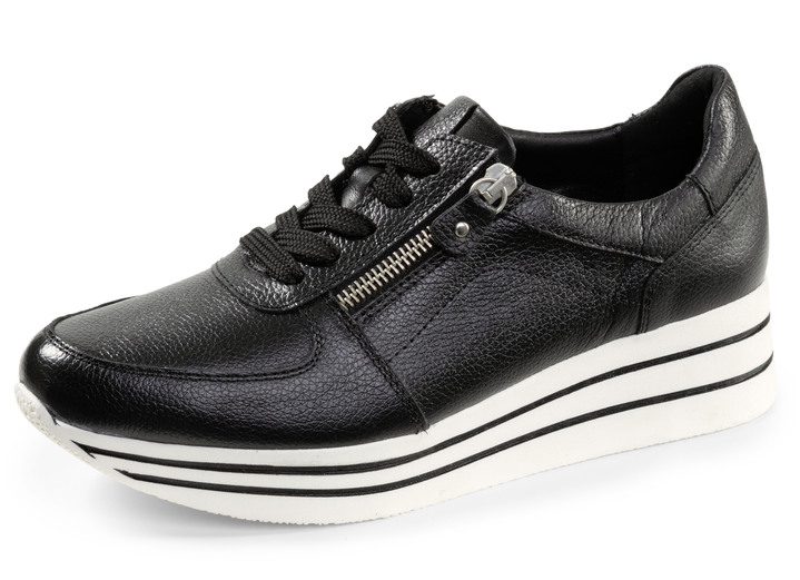Slipper & Schnürschuhe - ELENA EDEN, bequeme Damen-Sneaker, Weite G, mit herausnehmbarem Fußbett, in Größe 036 bis 042, in Farbe SCHWARZ Ansicht 1