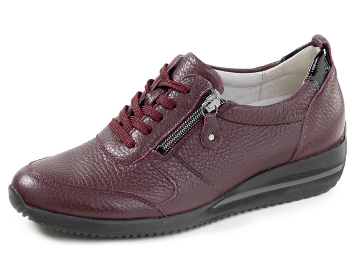 Komfortschuhe - Waldläufer, leichte Damen-Sneaker, Weite H, mit herausnehmbarem Fußbett, in Größe 3 1/2 bis 8, in Farbe BORDEAUX Ansicht 1