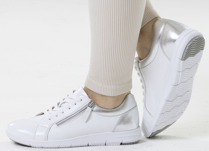 Slipper & Schnürschuhe - ELENA EDEN, bequeme Damen-Sneaker, Weite G, mit herausnehmbarem Fußbett, in Größe 036 bis 042, in Farbe SCHWARZ-SILBER Ansicht 8