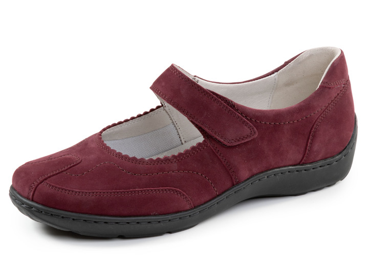 Slipper & Schnürschuhe - Waldläufer, bequeme Damen-Slipper, Weite H, mit herausnehmbarem Fußbett, in Größe 4 bis 8 1/2, in Farbe BORDEAUX Ansicht 1